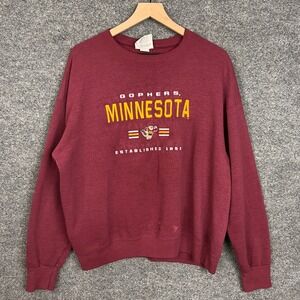 Minnesota Gophers Sweatshirt Adult Crewneck  College Spell Out Graphic‎ Large